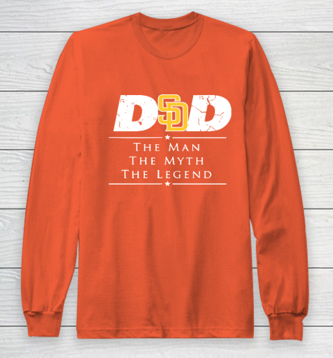 San Diego Padres MLB Baseball Dad The Man The Myth The Legend Long Sleeve T-Shirt 3