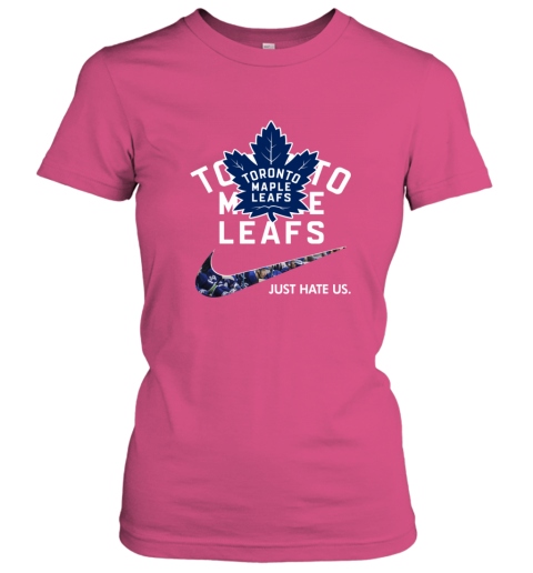NHL  Toronto mapple leafs x Nike Just Hate Us ujbz nhltoronto mapple leafs x nike just hate us ladies t shirt 20 front heliconia