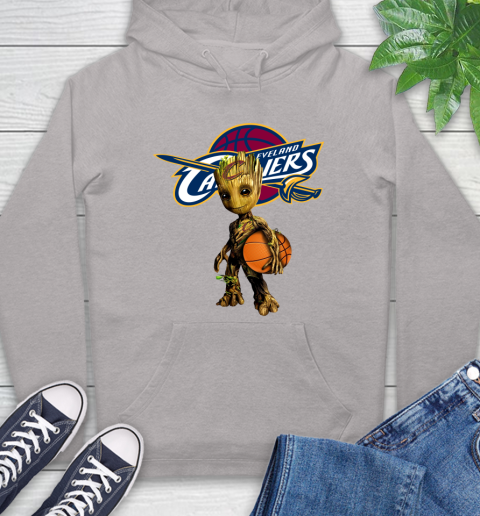Cleveland Cavaliers NBA Basketball Groot Marvel Guardians Of The Galaxy Hoodie 12