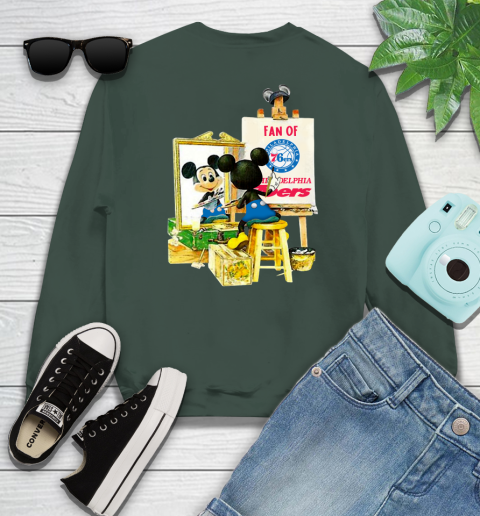 NBA Basketball Philadelphia 76ers Mickey Drawing Shirt 36