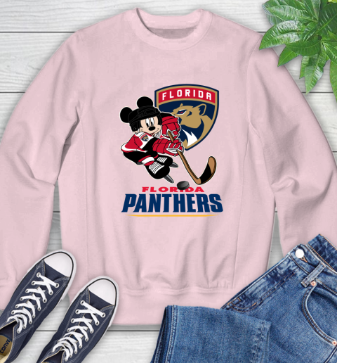 NHL Florida Panthers Mickey Mouse Disney Hockey T Shirt Youth Long Sleeve