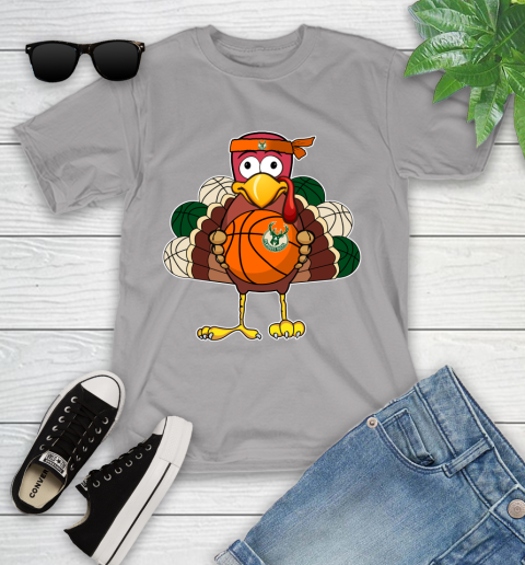 Milwaukee Bucks Turkey thanksgiving day Youth T-Shirt 4