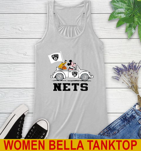 NBA Basketball Brooklyn Nets Pluto Mickey Driving Disney Shirt Racerback Tank