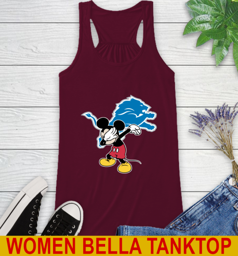 Detroit Lions NFL Football Dabbing Mickey Disney Sports Racerback Tank 3