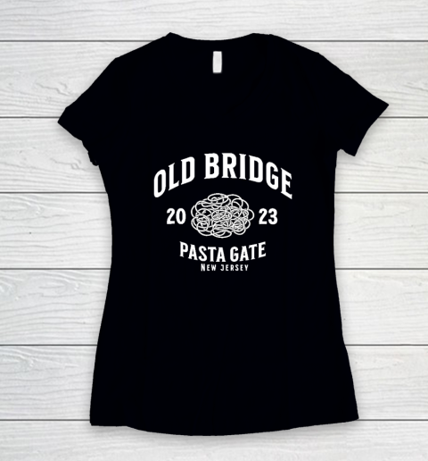 Old Bridge New Jersey Pasta Gate 2023 Women's V-Neck T-Shirt