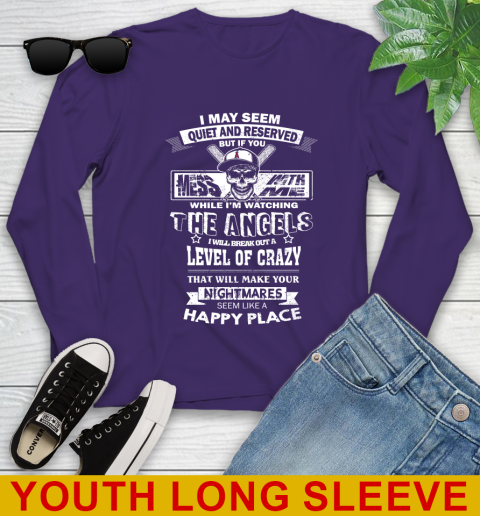 Los Angeles Angels MLB Baseball If You Mess With Me While I'm Watching My Team Youth Long Sleeve 4