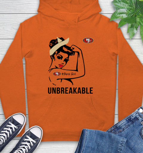 NFL San Francisco 49ers Girl Unbreakable Football Sports Hoodie 3