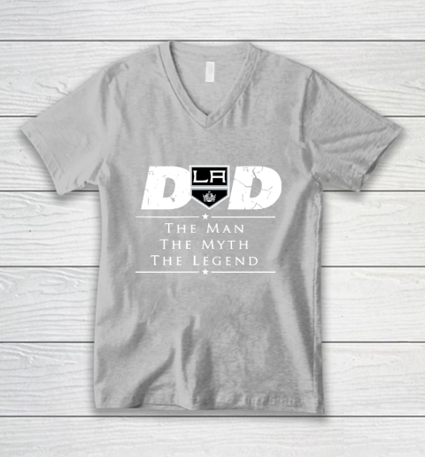 Los Angeles Kings NHL Ice Hockey Dad The Man The Myth The Legend V-Neck T-Shirt 3