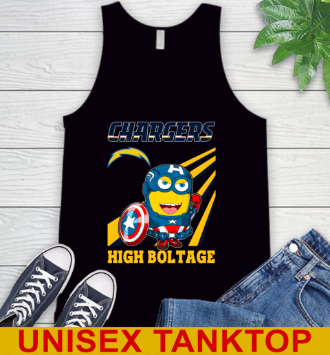 NFL Football Los Angeles Chargers Captain America Marvel Avengers Minion Shirt Tank Top