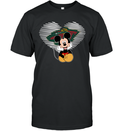 NHL Minnesota Wild The Heart Mickey Mouse Disney Hockey T Shirt