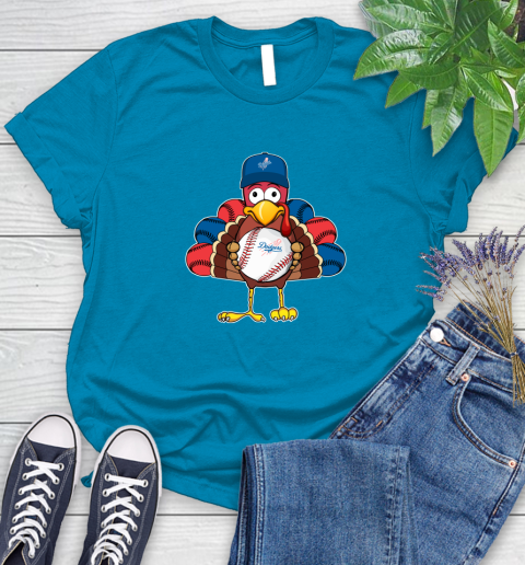 Los Angeles Dodgers Turkey thanksgiving Women's T-Shirt 7