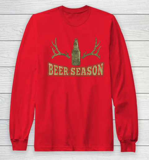 Beer Season Funny Camo Deer Hunting Pun Men Who Love Beers Long Sleeve T-Shirt 5