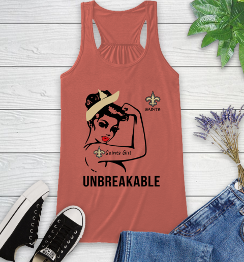 NFL New Orleans Saints Girl Unbreakable Football Sports Racerback Tank 2
