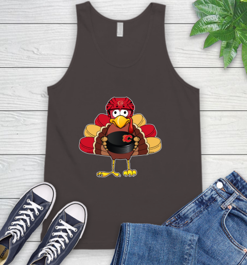 Calgary Flames Turkey Thanksgiving Day Tank Top 7