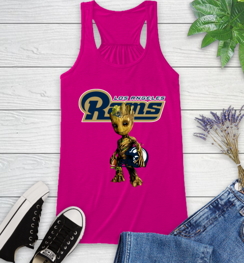 Los Angeles Rams NFL Football Groot Marvel Guardians Of The Galaxy Racerback Tank 8