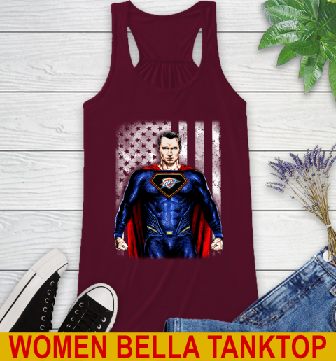NBA Basketball Oklahoma City Thunder Superman DC Shirt Racerback Tank 2