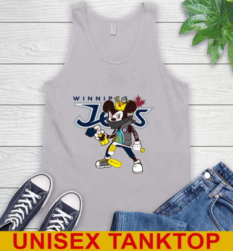 Winnipeg Jets NHL Hockey Mickey Peace Sign Sports Tank Top 4