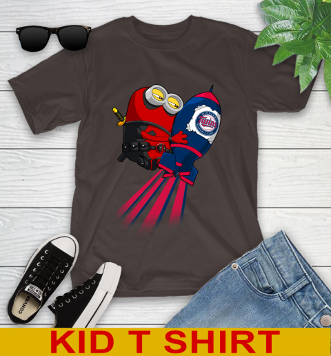 MLB Baseball Minnesota Twins Deadpool Minion Marvel Shirt Youth T-Shirt 6
