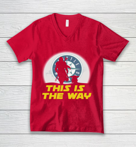 Seattle Mariners MLB Baseball Star Wars Yoda And Mandalorian This Is The Way V-Neck T-Shirt 6