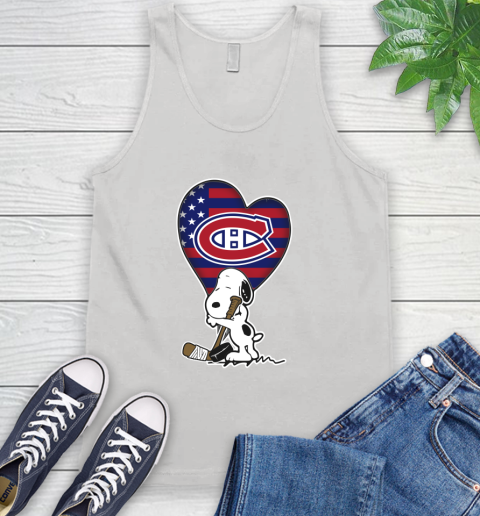 Montreal Canadiens NHL Hockey The Peanuts Movie Adorable Snoopy Tank Top