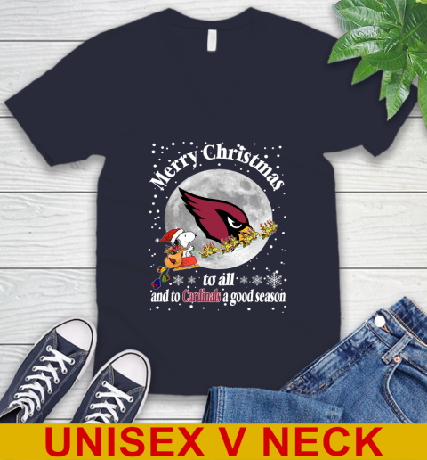 Arizona Cardinals Merry Christmas To All And To Cardinals A Good Season NFL Football Sports V-Neck T-Shirt 2