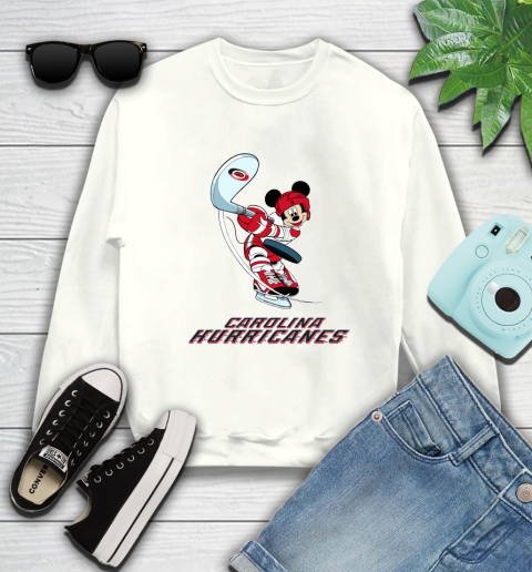 NHL Hockey Carolina Hurricanes Cheerful Mickey Mouse Shirt Sweatshirt 2