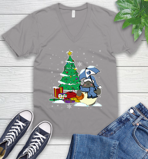 Memphis Grizzlies NBA Basketball Cute Tonari No Totoro Christmas Sports V-Neck T-Shirt 3