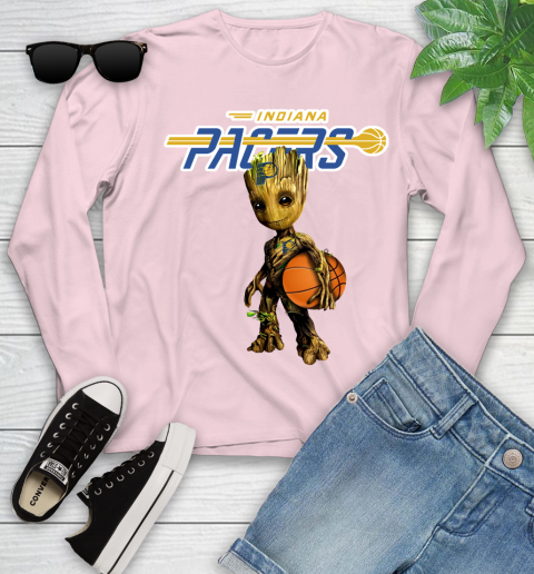 Indiana Pacers NBA Basketball Groot Marvel Guardians Of The Galaxy Youth Long Sleeve 10