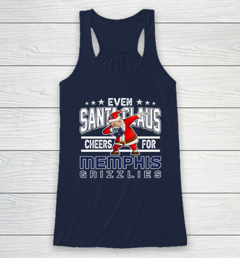 Memphis Grizzlies Even Santa Claus Cheers For Christmas NBA Racerback Tank 8