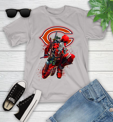 NFL Deadpool Marvel Comics Sports Football Chicago Bears Youth T-Shirt 12