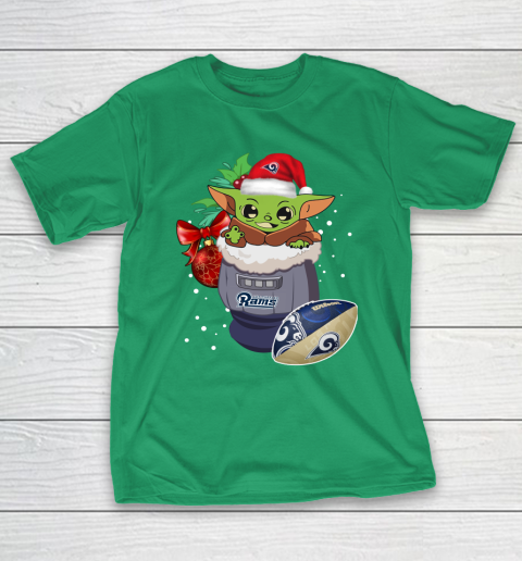 Los Angeles Rams Christmas Baby Yoda Star Wars Funny Happy NFL T-Shirt