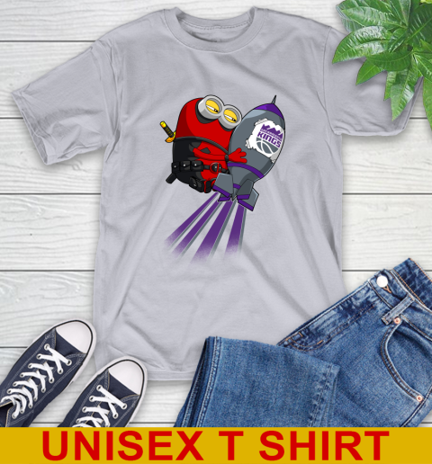 NBA Basketball Sacramento Kings Deadpool Minion Marvel Shirt T-Shirt - Image 6
