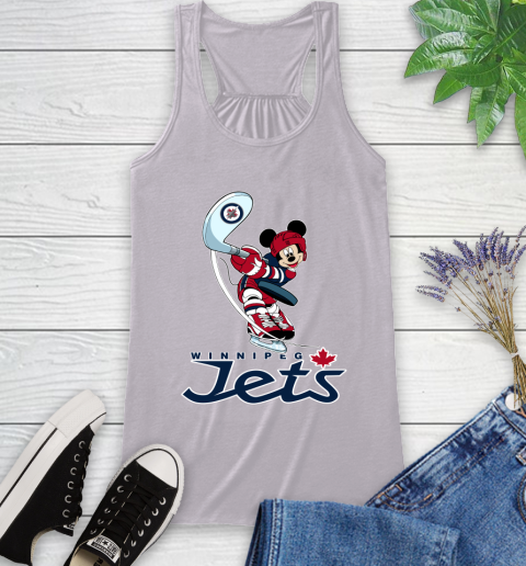 NHL Hockey Winnipeg Jets Cheerful Mickey Mouse Shirt Racerback Tank 5