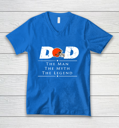 Cleveland Browns NFL Football Dad The Man The Myth The Legend V-Neck T-Shirt 5
