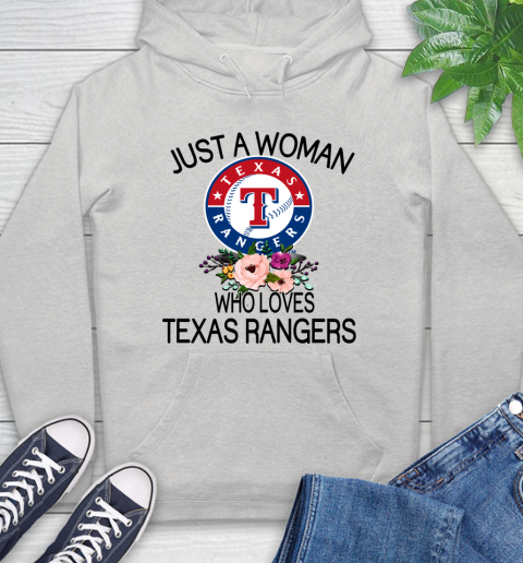 MLB Just A Woman Who Loves Texas Rangers Baseball Sports Hoodie