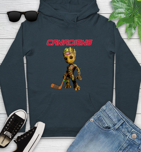 Montreal Canadiens NHL Hockey Groot Marvel Guardians Of The Galaxy Youth Hoodie 8