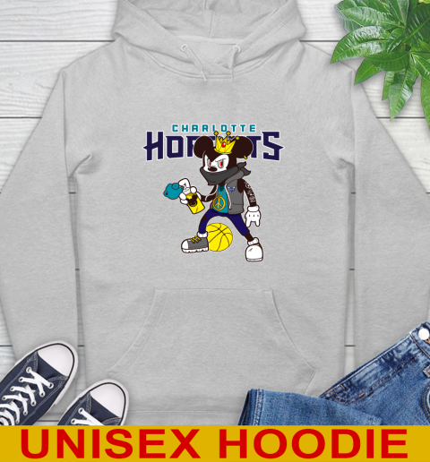 Charlotte Hornets NBA Basketball Mickey Peace Sign Sports Hoodie 6