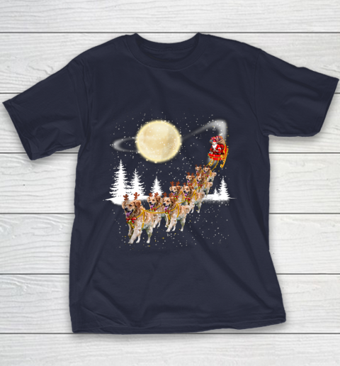 Golden Retriever Reindeer Christmas Youth T-Shirt 2