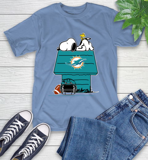 Miami Dolphins NFL Football Snoopy Woodstock The Peanuts Movie T-Shirt 11
