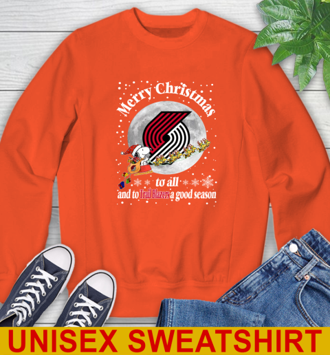 Portland Trail Blazers Merry Christmas To All And To Trail Blazers A Good Season NBA Basketball Sports Sweatshirt 3