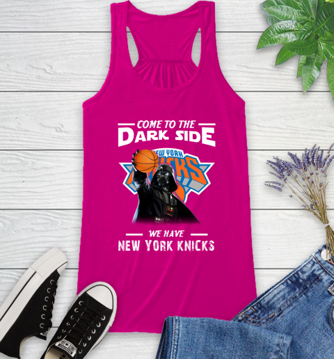 NBA Come To The Dark Side We Have New York Knicks Star Wars Darth Vader Basketball Racerback Tank 7