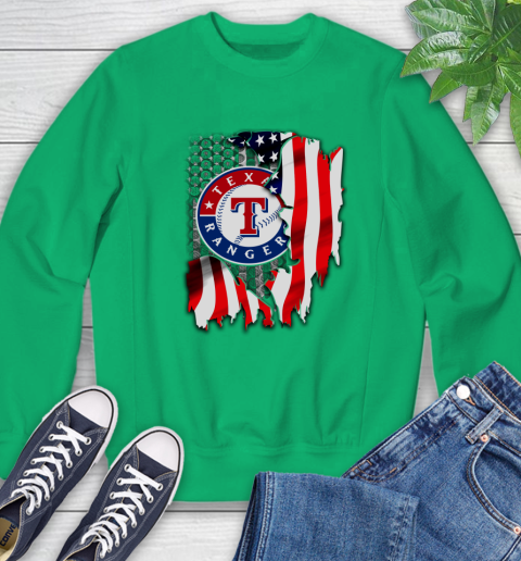 Texas Rangers MLB Baseball American Flag Sweatshirt 7