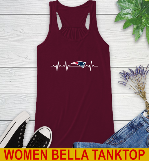 New England Patriots NFL Football Heart Beat Shirt Racerback Tank 2