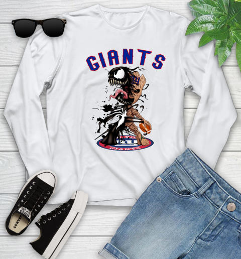 NFL New York Giants Football Venom Groot Guardians Of The Galaxy Youth Long Sleeve