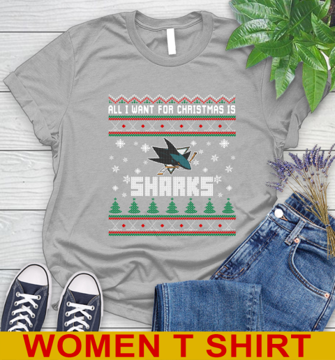 San Jose Sharks NHL Hockey All I Want For Christmas Is My Team Sports 89