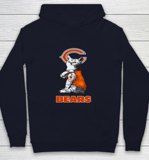 NFL Football My Cat Loves Chicago Bears Youth Hoodie 2