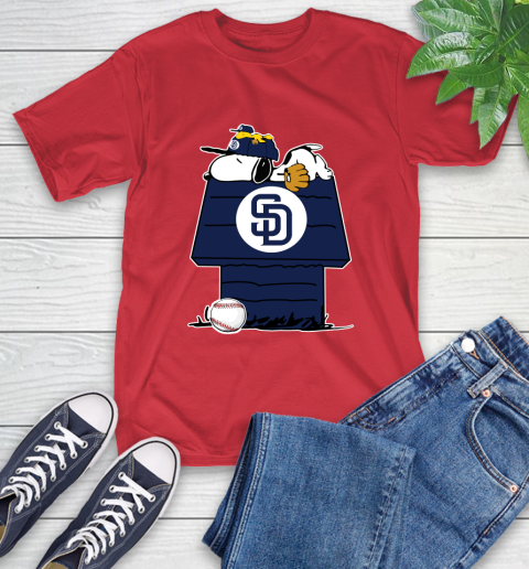 MLB San Diego Padres Snoopy Woodstock The Peanuts Movie Baseball T Shirt T-Shirt 10
