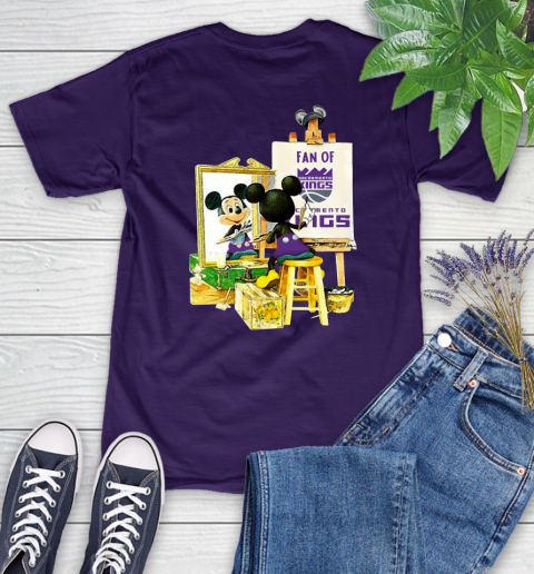NBA Basketball Sacramento Kings Mickey Drawing Shirt 85