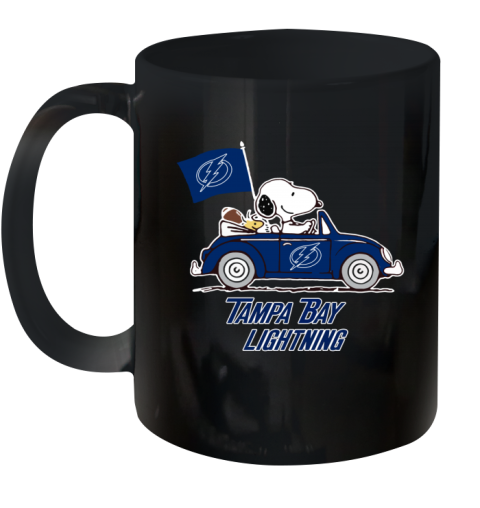 Snoopy And Woodstock Ride The Tampa Bay Lightnings Car rr9c snoopy and woodstock ride the tampa bay lightnings car ceramic mug 110 56 front black