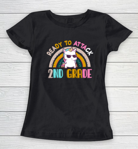 Back to school shirt Ready To Attack 2nd grade Unicorn Women's T-Shirt
